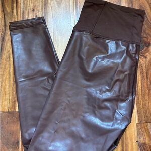 GAP Maternity Chocolate Leggings - Faux Leather - Size Medium - New without tags